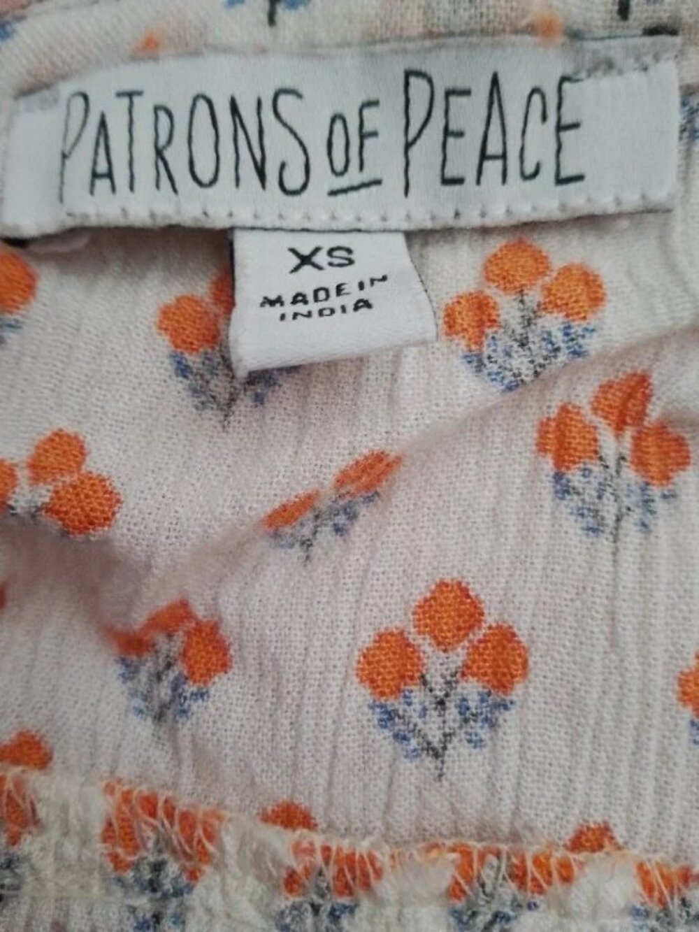 Patrons of Peace - Boho Tank Top Blouse Hi-Low | XS | Floral Pattern - Picture 5 of 6